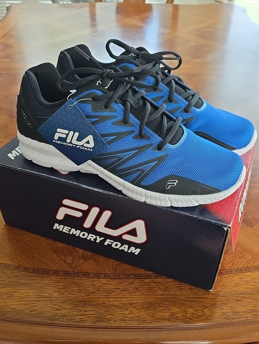 Fila Memory Fantom 8 Running Shoes BLUE / BLACK Men's Size 10 - NEW
